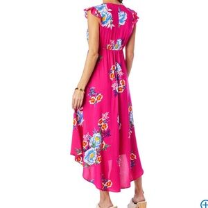 Jessica Simpson Gabbie Hi-Low Dress Pink Floral 1X NWT